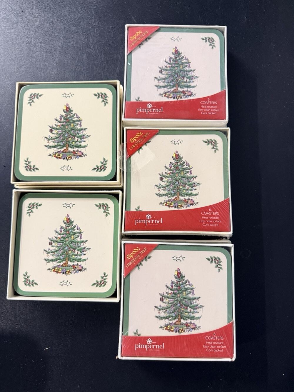 Pimpernel Spode Christmas Tree Cork Backed Coaster Lot Of 29 Coasters Holiday